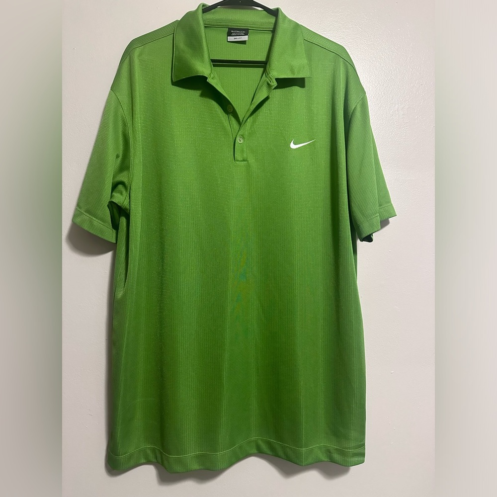 Nike Men's Vibrant Green Polo Shirt